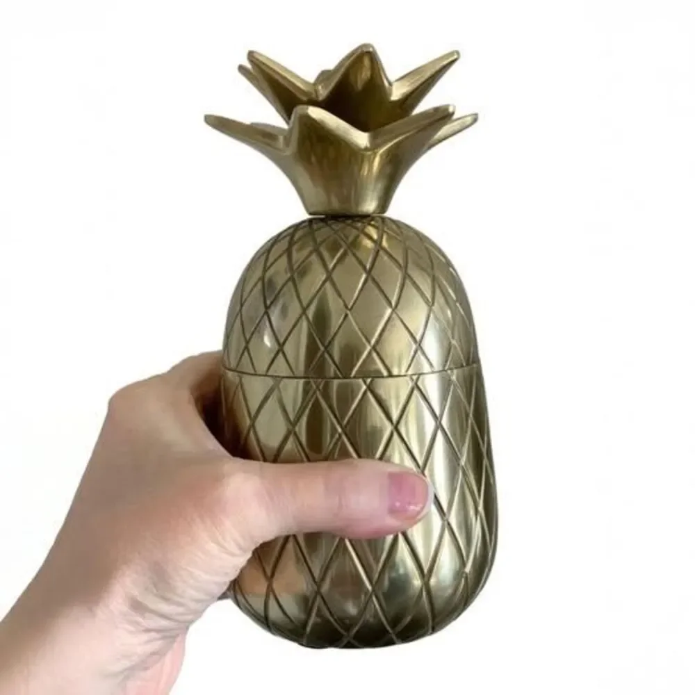 IKEA VINDFLAKT Pineapple Bowl with Lid 604.242.70, Gold / Brass | Retired
